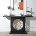 Modern Black Console Table with Gold Accent, Decorative Entryway Table,56in Wood Console Table, Narrow Sofa Table for Entrance, Living Room, Hallway
