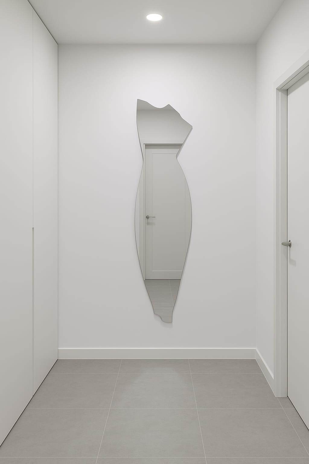 Modern Full Length Irregular Wall Mirror – Abstract Frameless Floor Mirror, Handmade Custom Shape Entryway & Bedroom Mirror