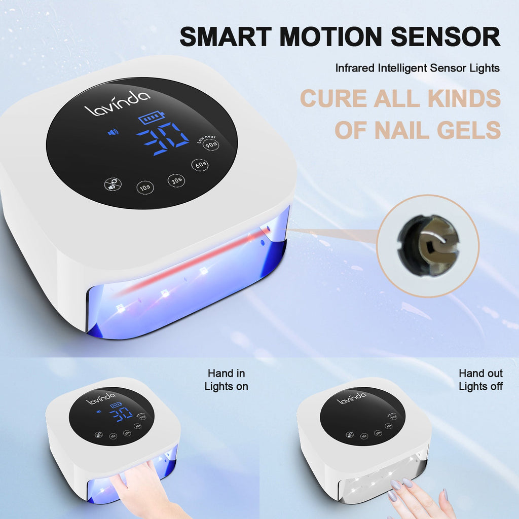 Crown™ Nail Lamp - White - 54W Rechargeable UV/LED