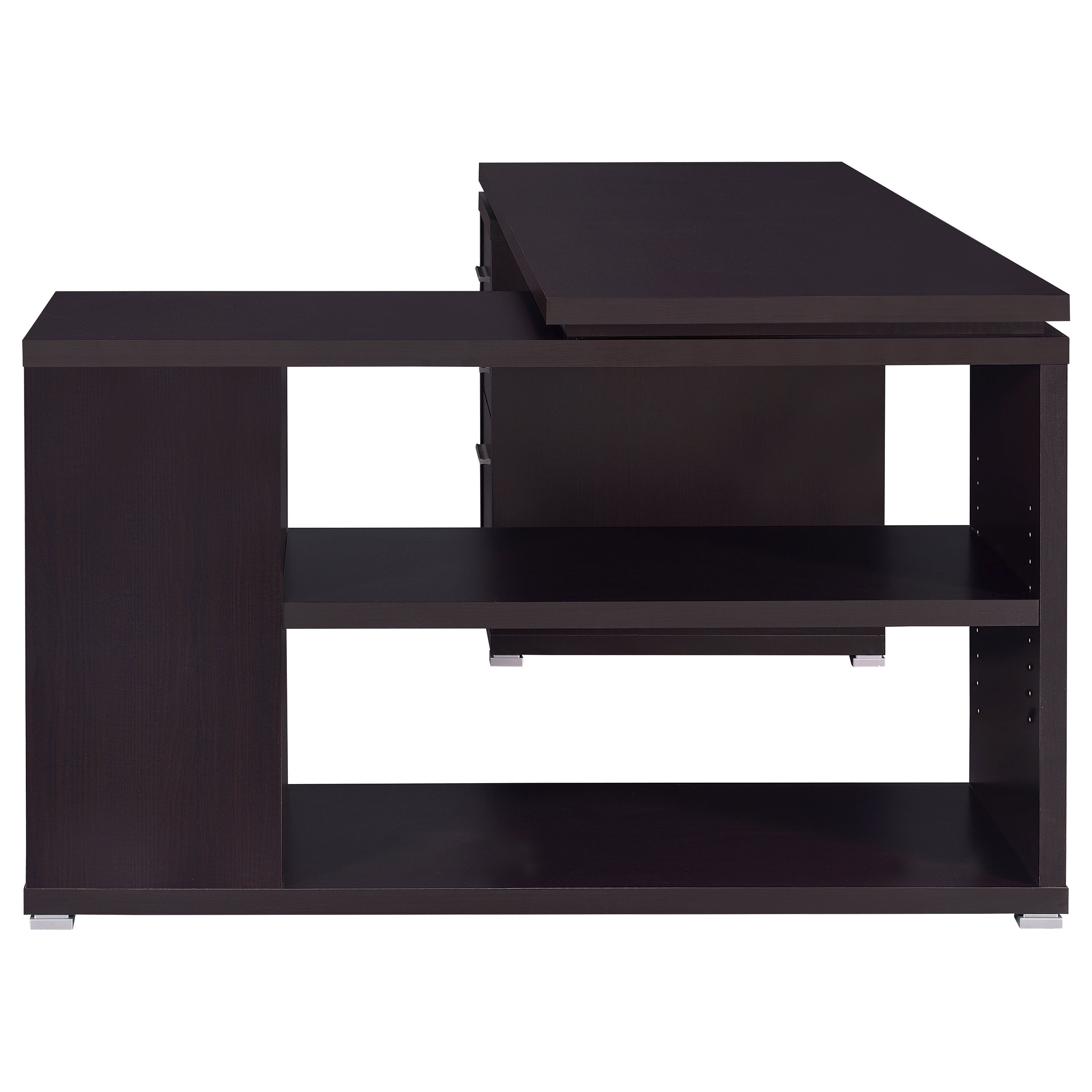 Tona Cappuccino 3-Drawer L-shape Computer Desk