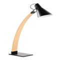 Noah Contemporary Table Lamp in Natural Wood and Black Metal by LumiSource