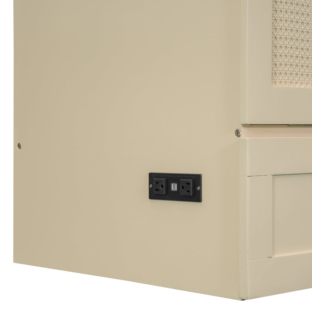 Full Size Murphy Bed with Large Drawers, Gold