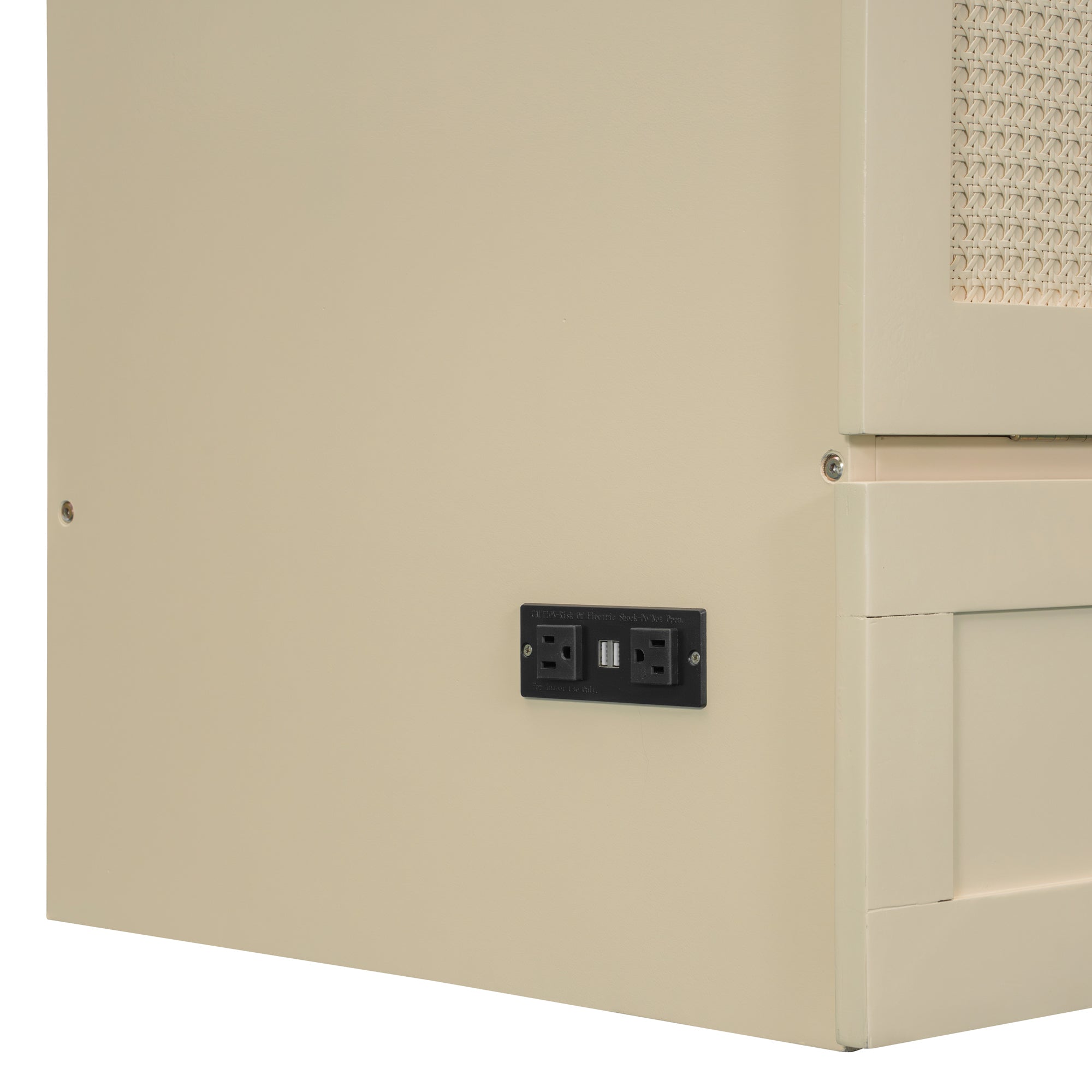 Full Size Murphy Bed with Large Drawers, Gold