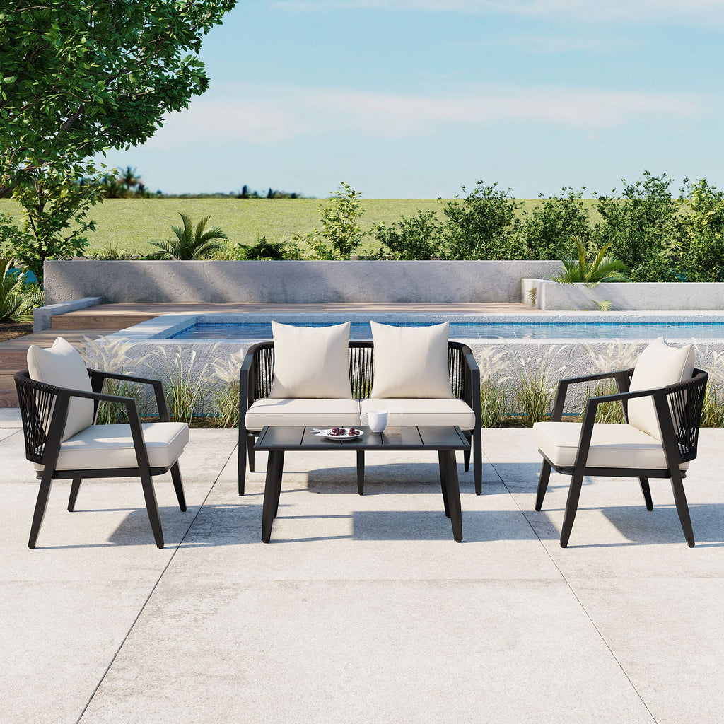 U_STYLE Durable and Comfortable Outdoor Seating Set,Suitable for Patios, Lawns, and Poolsides