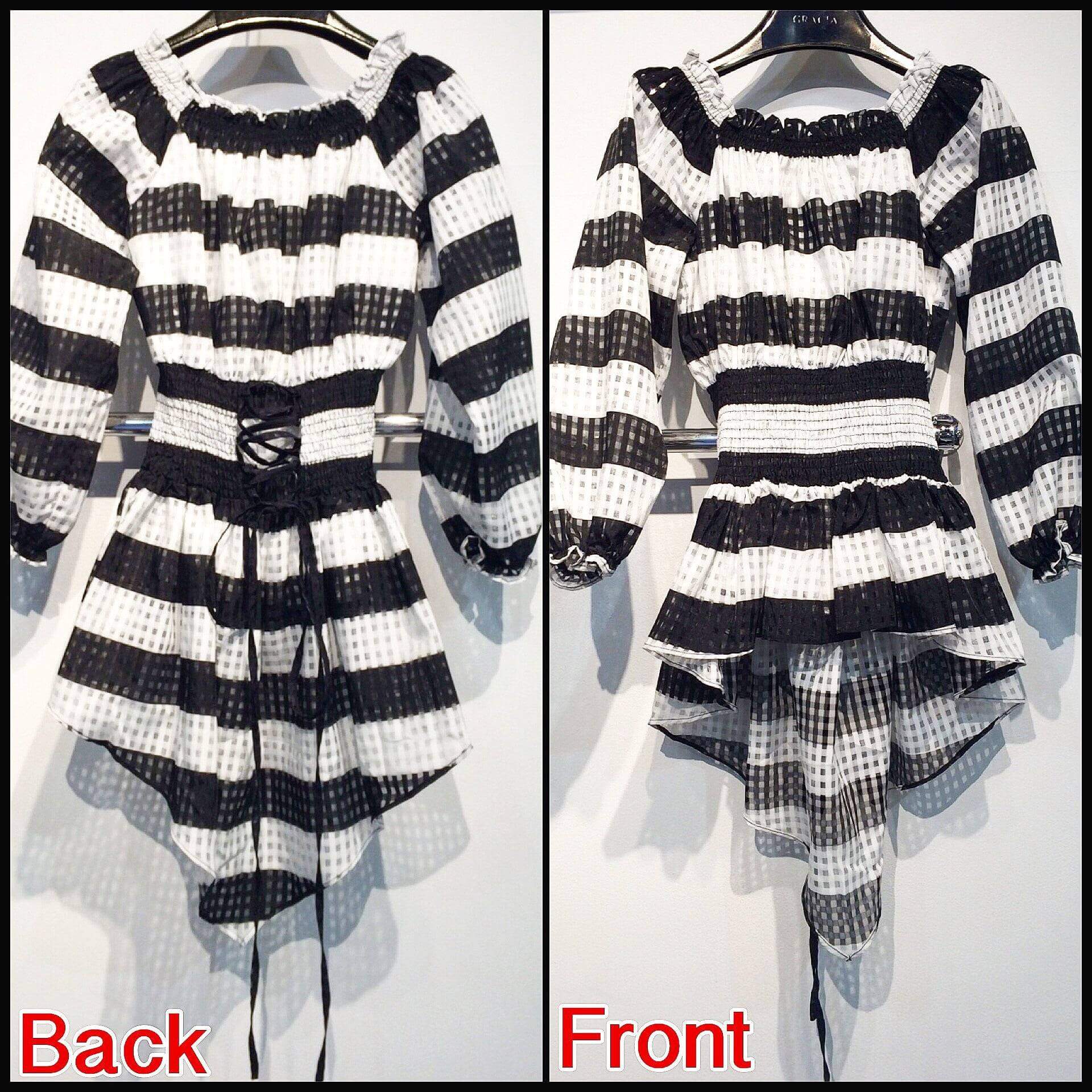 Striped off Shoulder Peplum Top