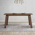 Contemporary Walnut Finish Dining Table 1pc Bent Legs Sleek Design Wooden Modern Dining Furniture
