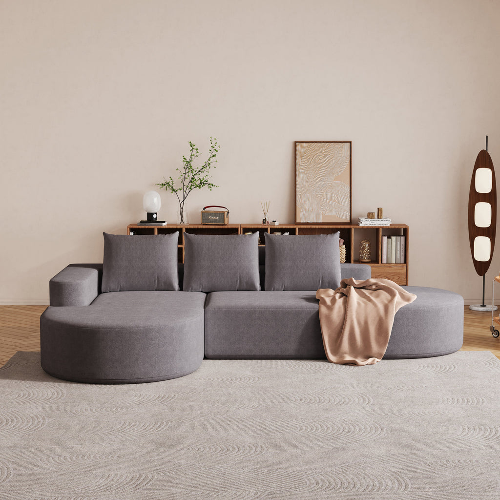 Modern Curved sofa ,Chenille Upholstered Sectional Sofa Couch Set,Modular 108.5' L Shaped Sectional Living Room Sofa Set With 3 Pillows,Free Combination Sofa Couch for Living Room,Bedroom