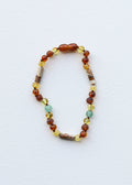 Baltic Sea Amber + Aventurine + Striped Agate || Necklace