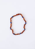 Raw Cognac Baltic Amber + Lapis Lazuli || Halo Necklace ||