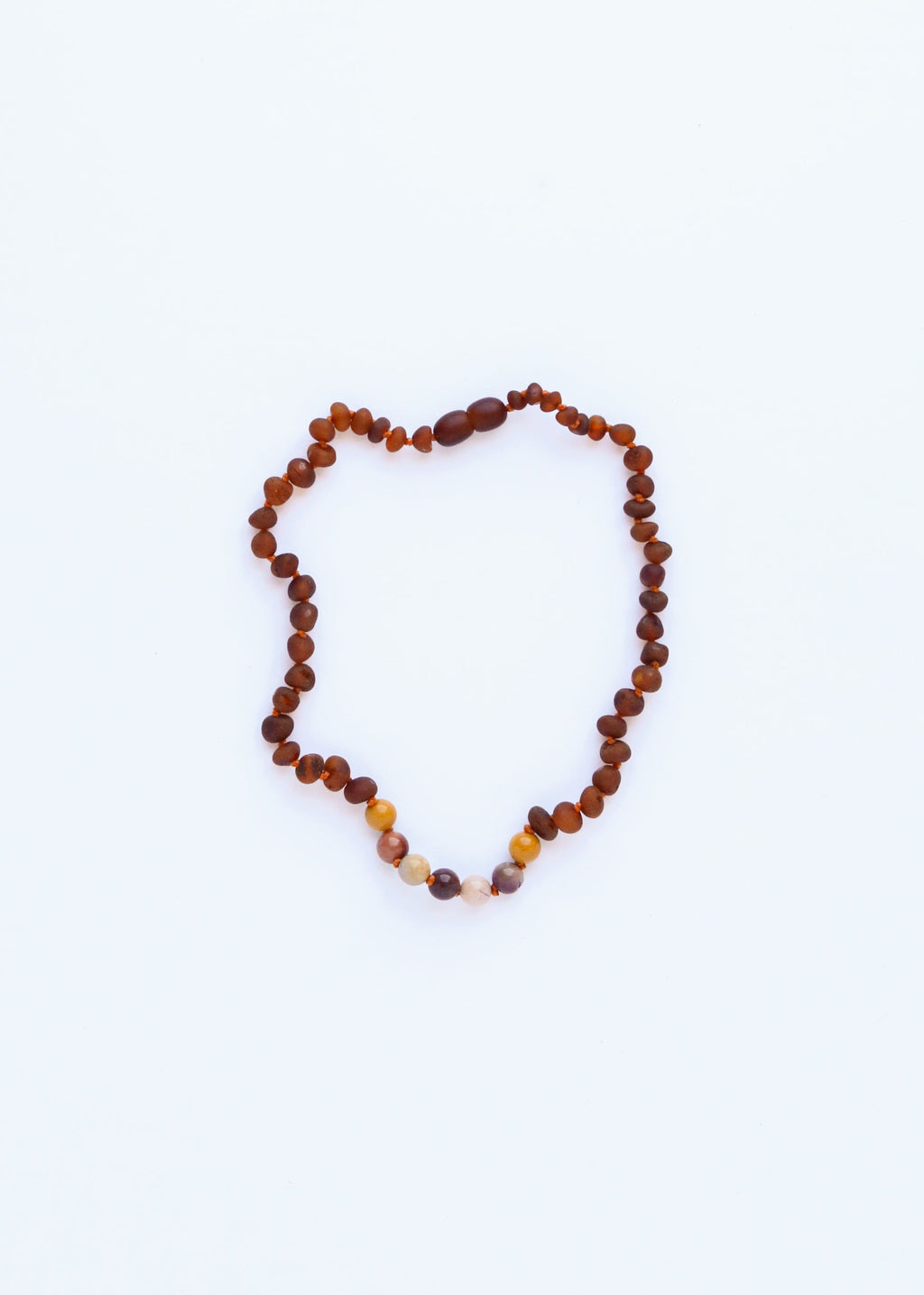 Raw Cognac Baltic Amber + Mookaite Jasper || Necklace