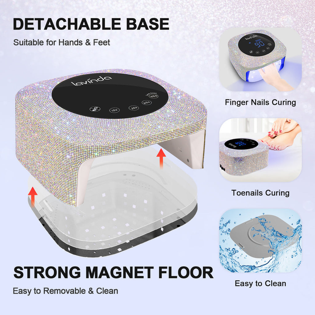 Crown™ Nail Lamp & Wand™ Lite Drill Bundle - Crystal Diamond