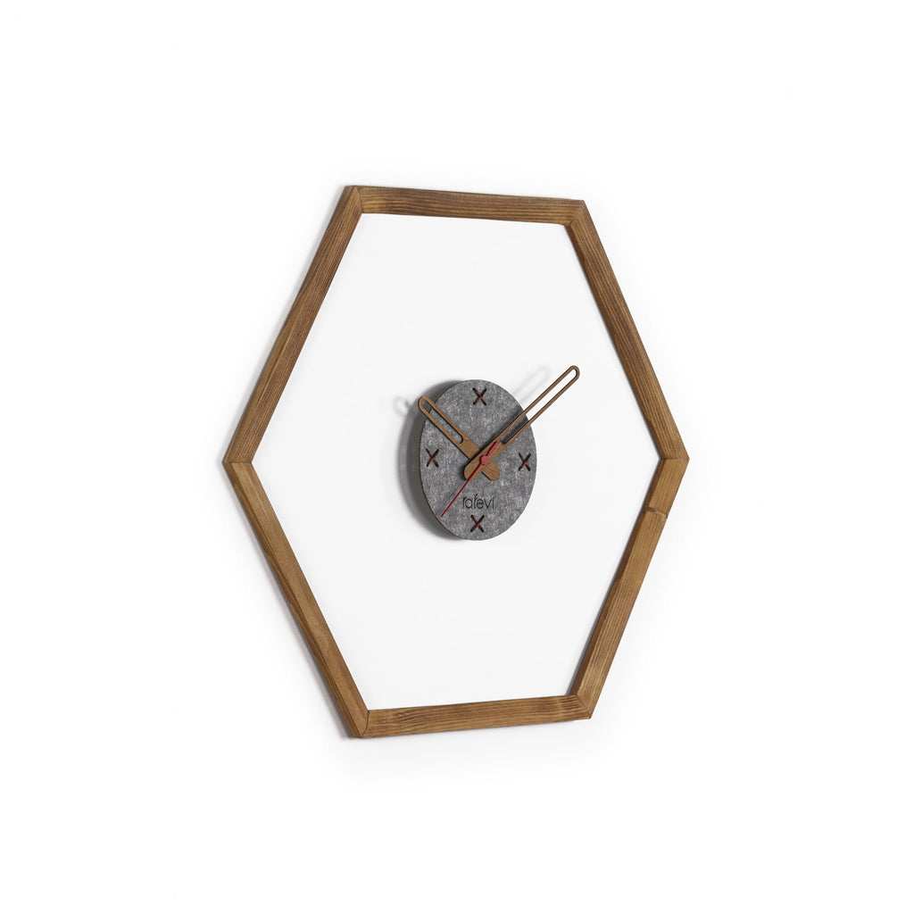 Tuva Wall Clock, Wooden Frame, Brown