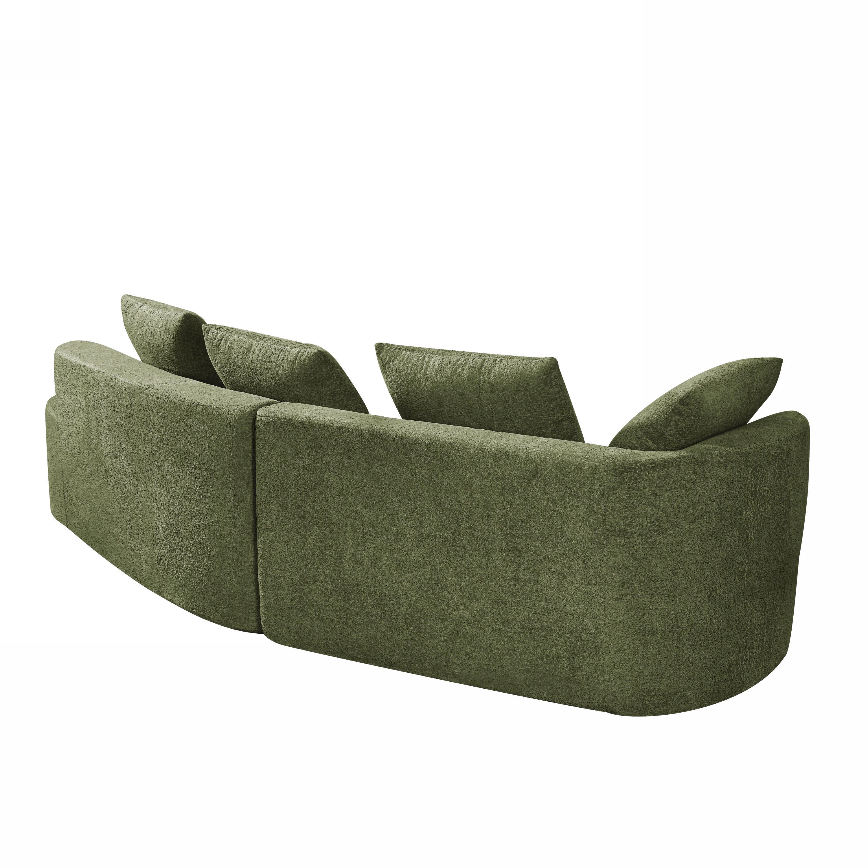 116' Modern Curved Sectional Sofa with High-Density Fully Compressed Sponge and Chaise Lounge, Pearl Upholstery, 2-Piece Set, Fully Assembled Right Hand Facing, Perfect for Living Room, Lounge