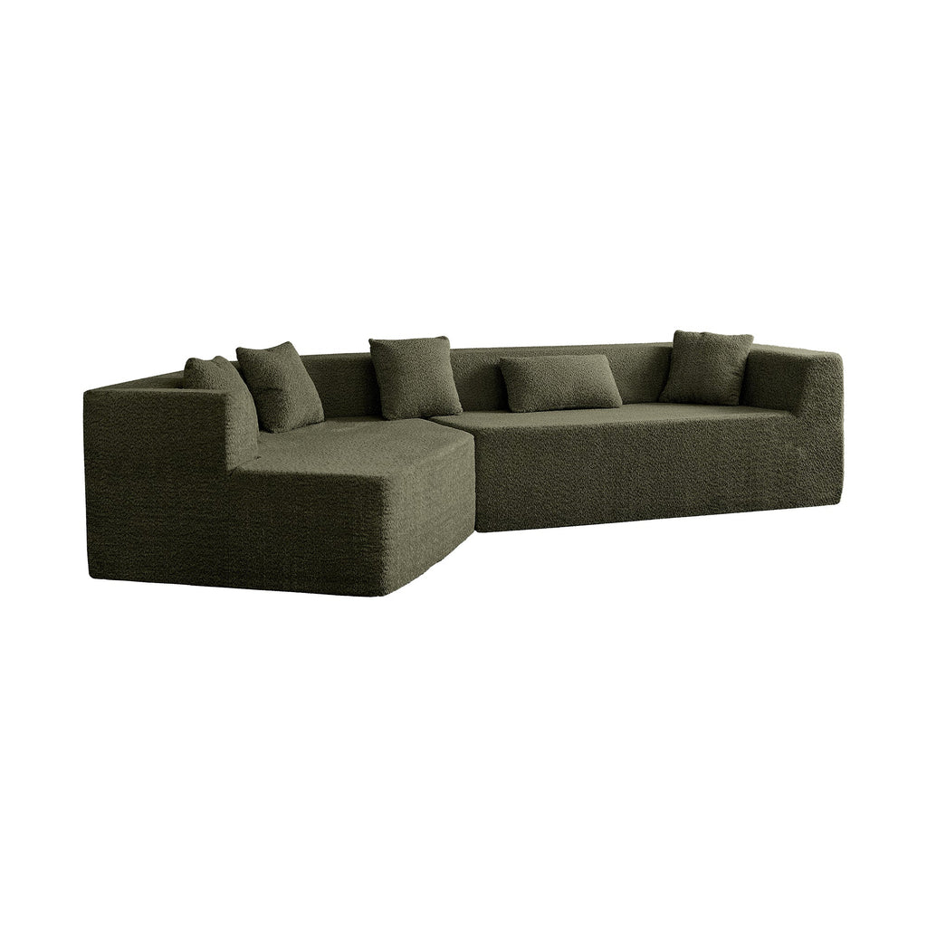 127.5'' Modern Minimalist Sectional Cloud Couch With Deep Seat,No Assembly Required