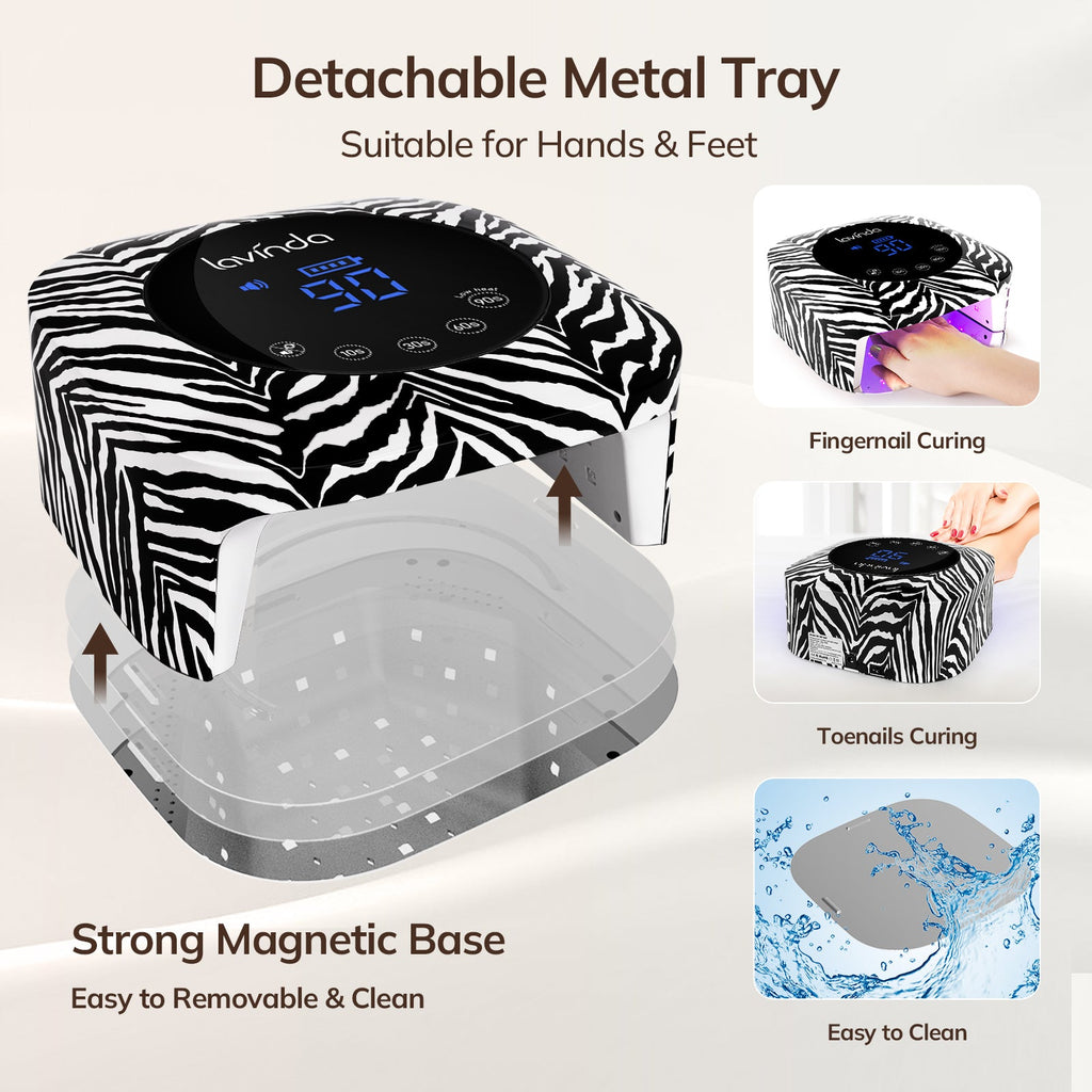 Crown™ Nail Lamp & Wand™ Nail Drill Bundle – Zebra Print