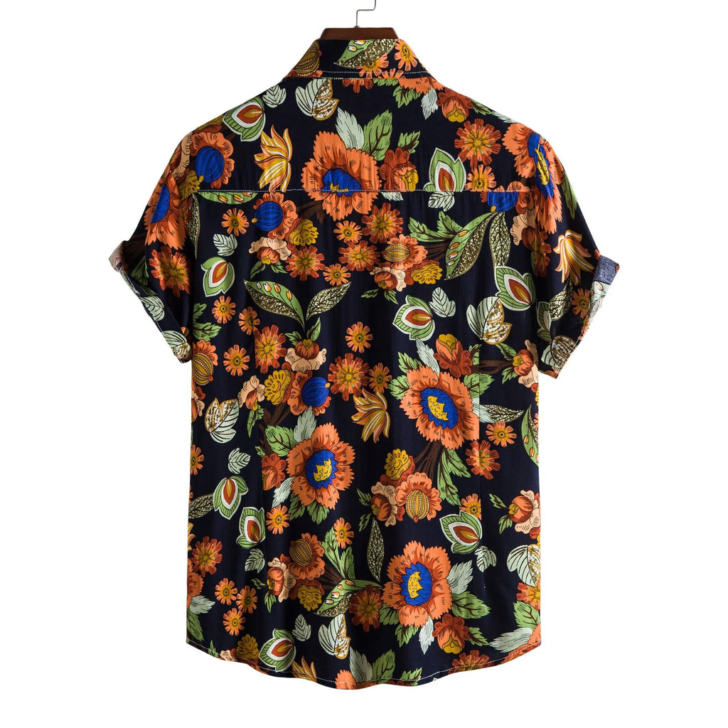 Button Down Tropical Floral Shirt