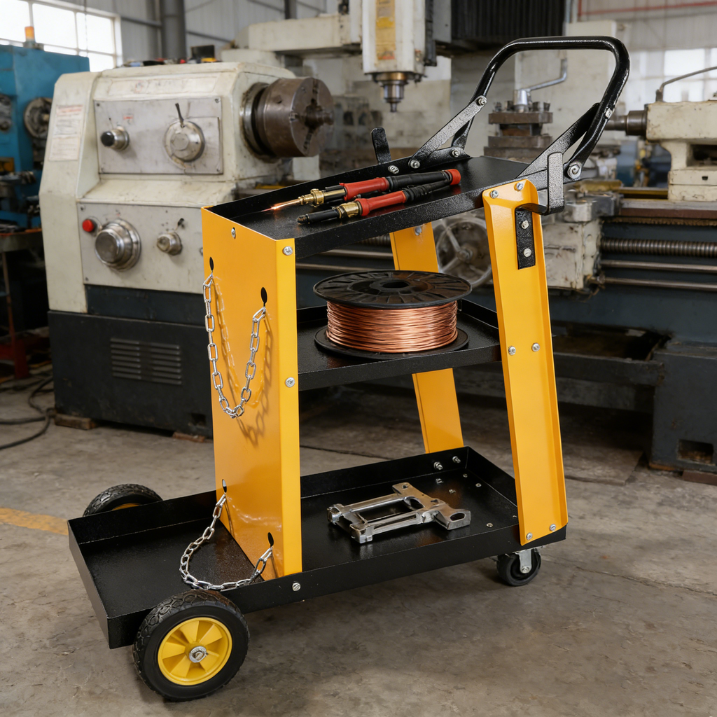 Multi Function 3 tier Welding Cart. gas bottle and accessory storage.Welding Heavy Duty  Cart for Tig Mig Welder and Plasma Cutter  with Upgrade Handles and Increase Storage Space Tank Storage