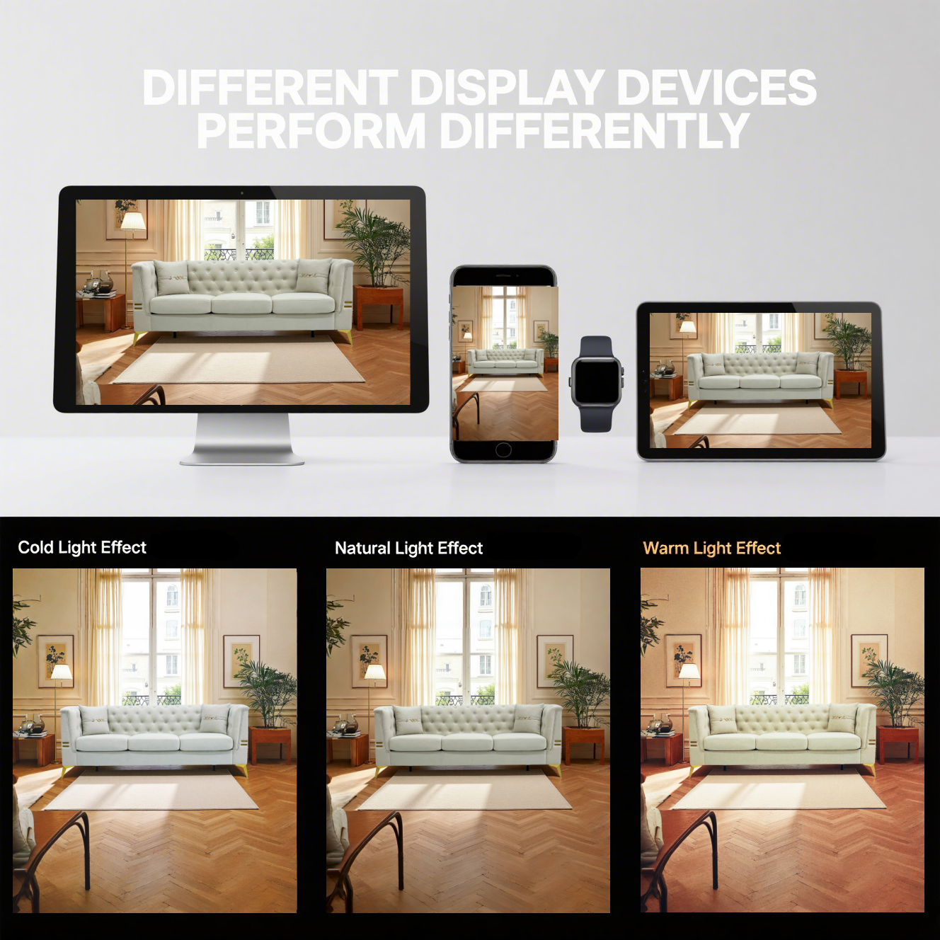 FX-P83-2PC SOFA -CW4  Modern Velvet Upholstered Sofa Set of 2, Cream White 3-Seater Sofas with Gold Metal Legs Contemporary Living Room Furniture for Family Homes, Apartments, and Lounge Spaces