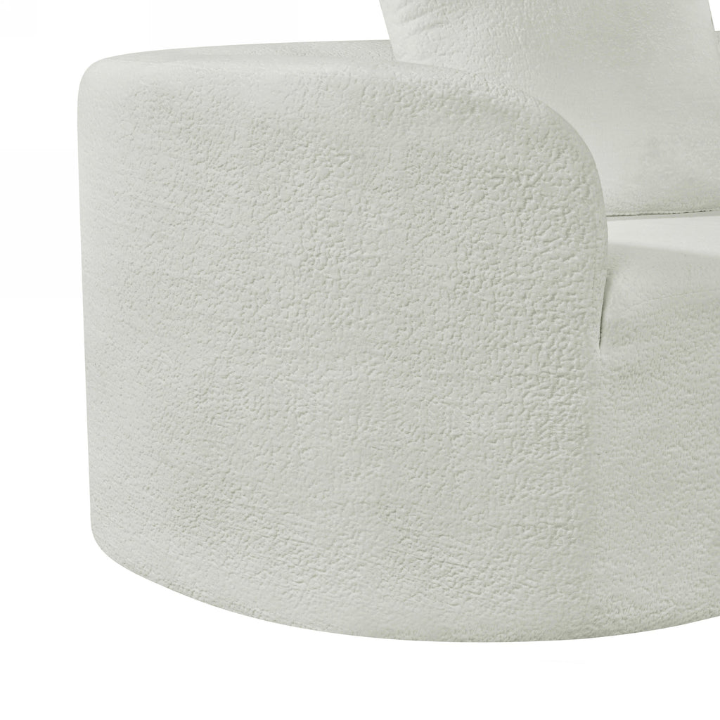 116' Modern Curved Sectional Sofa with High-Density Fully Compressed Sponge and Chaise Lounge, Pearl Upholstery, 2-Piece Set, Fully Assembled Right Hand Facing, Perfect for Living Room, Lounge