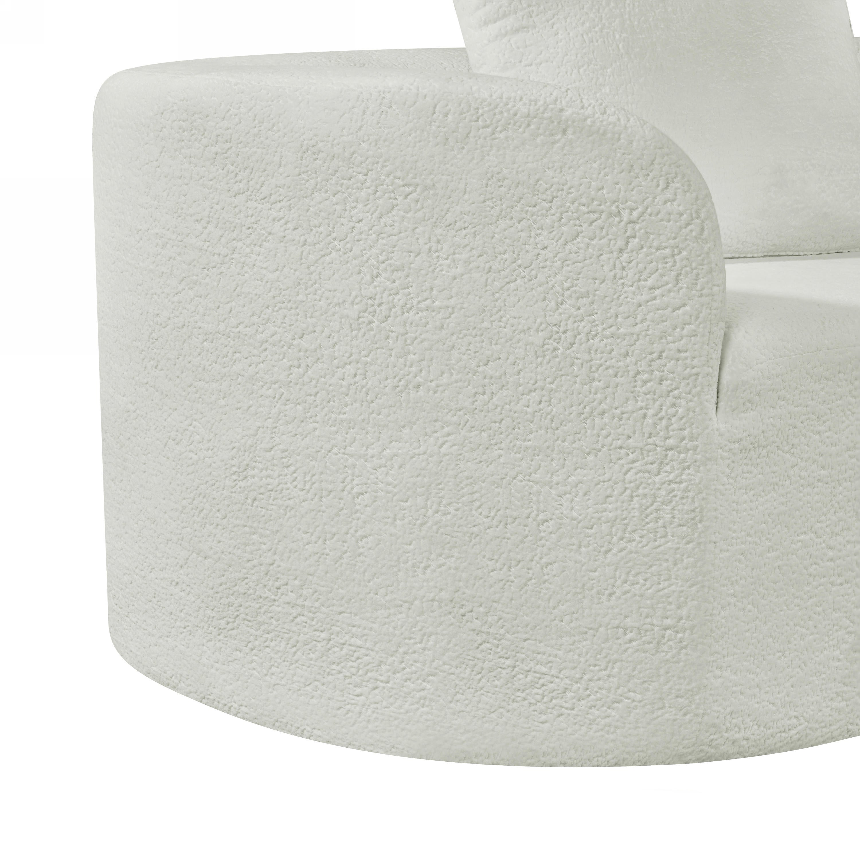 116' Modern Curved Sectional Sofa with High-Density Fully Compressed Sponge and Chaise Lounge, Pearl Upholstery, 2-Piece Set, Fully Assembled Right Hand Facing, Perfect for Living Room, Lounge