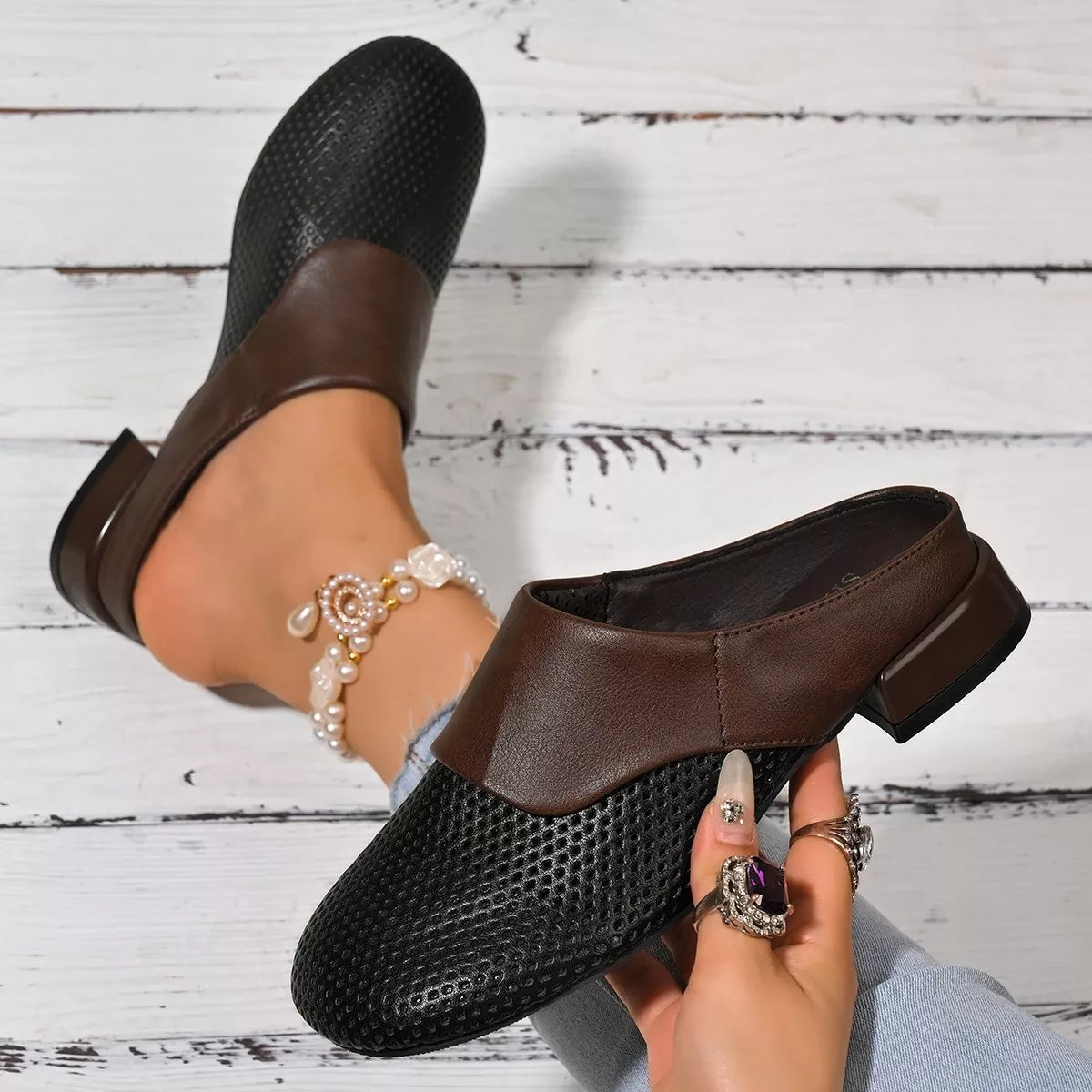 Round Toe Block Heels Sandals