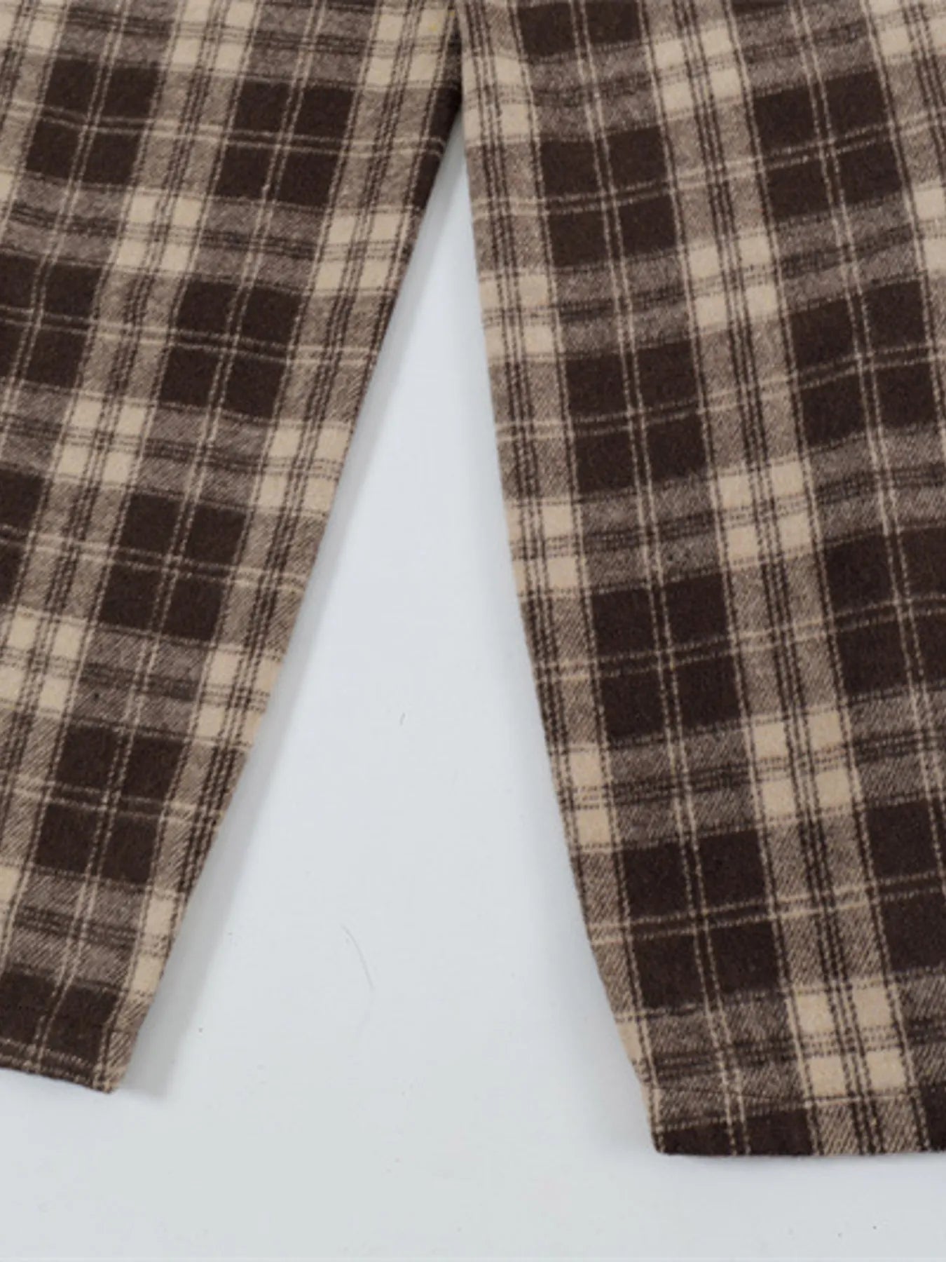 Relaxed Plaid Wide Leg Pants