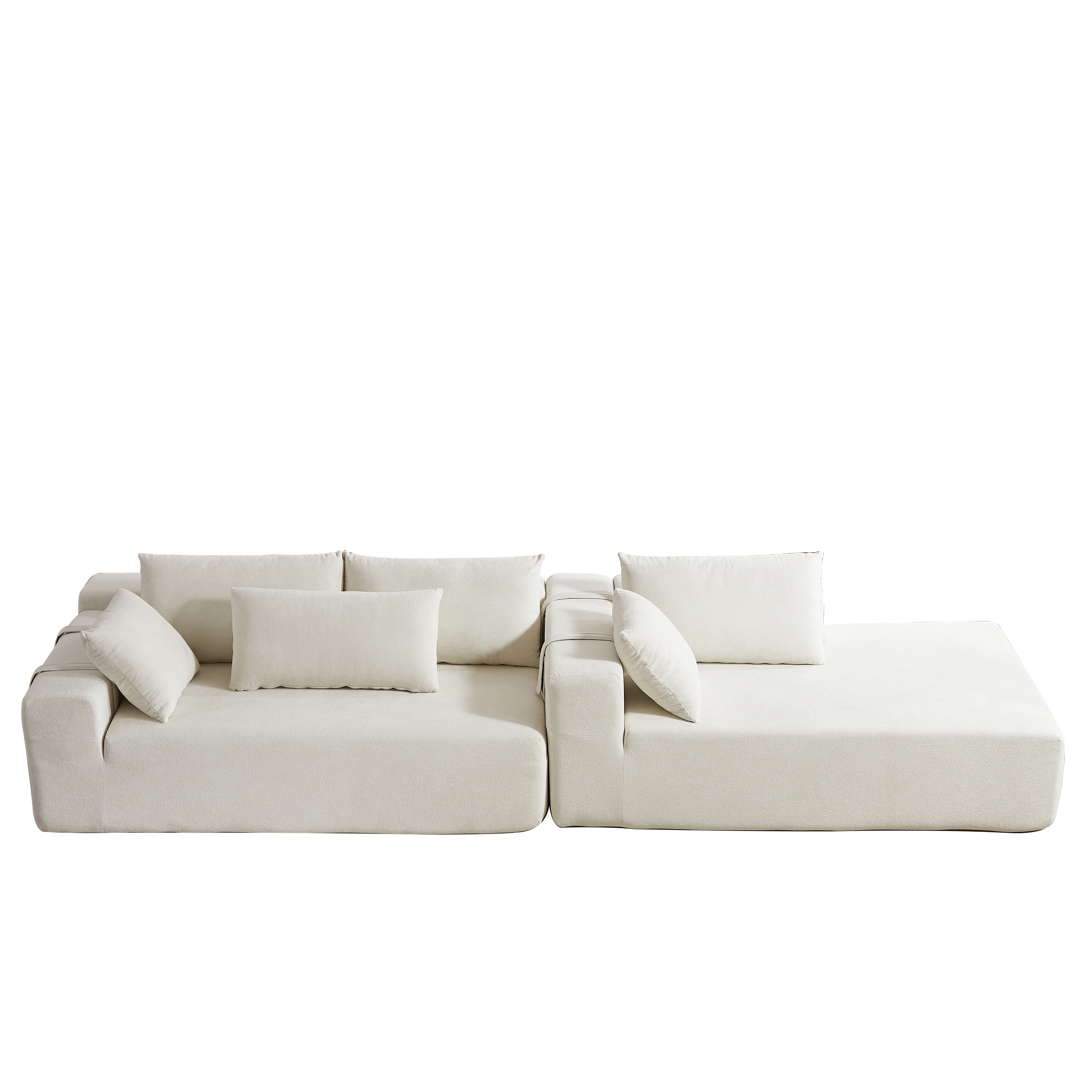 Modern Chenille Upholstered Sectional Sofa Couch Set,Modular 108' L Shaped Sectional Living Room Sofa Set With 6 Pillows,Free Combination Sofa Couch for Living Room,Bedroom(Right Chaise)