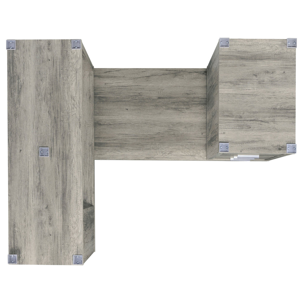 Tona Grey Driftwood 3-Drawer L-shape Desk