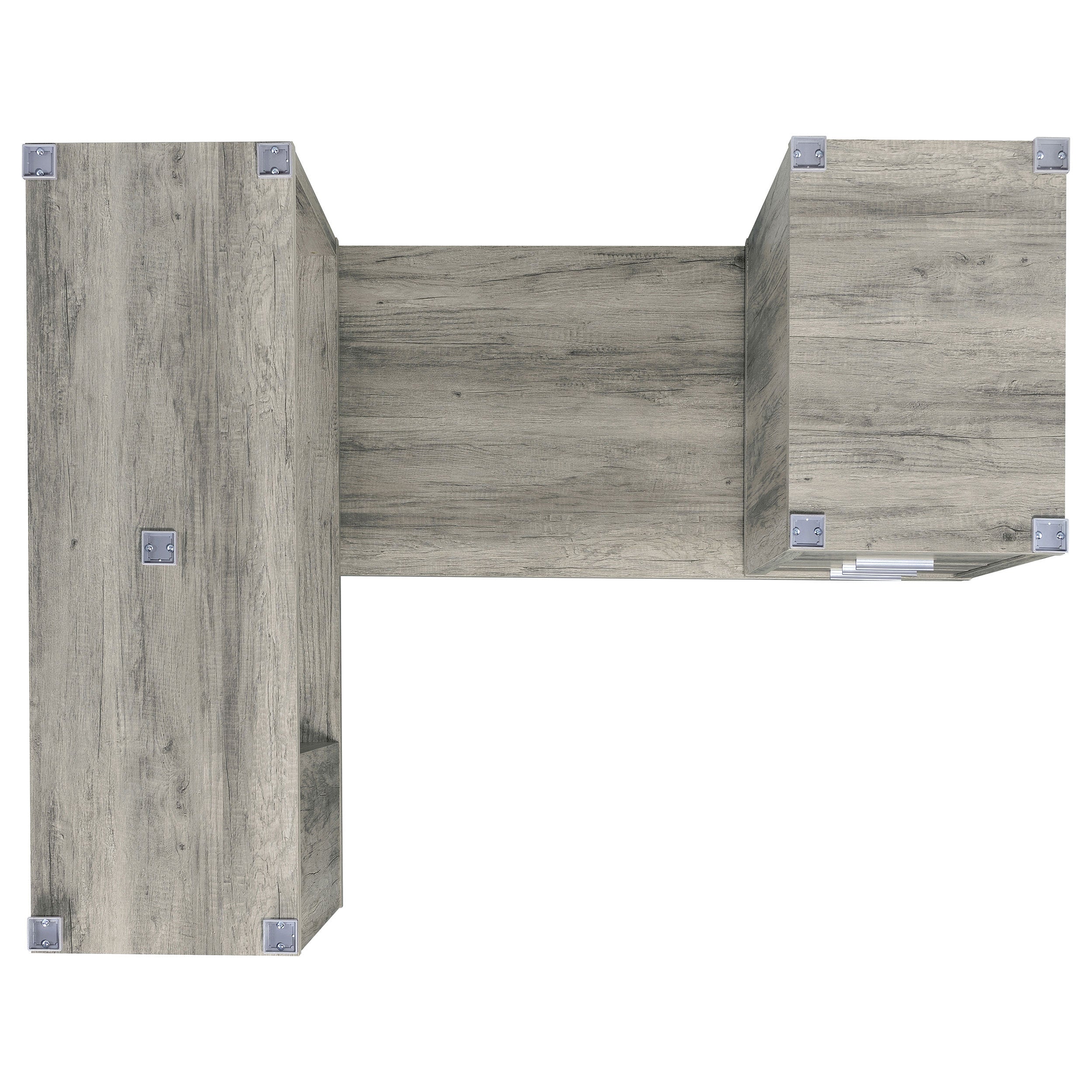 Tona Grey Driftwood 3-Drawer L-shape Desk
