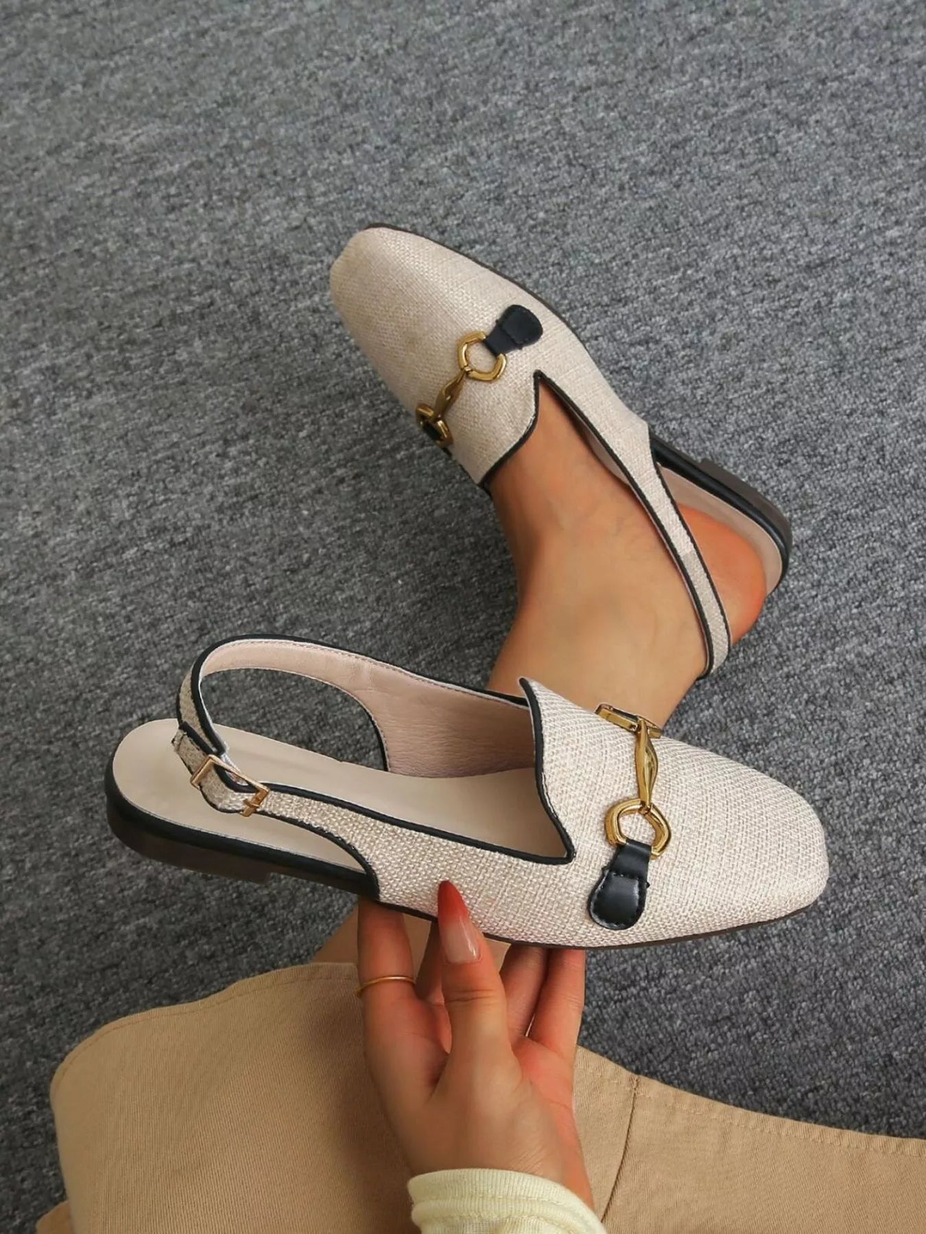 Round Toe Slingback Sandals