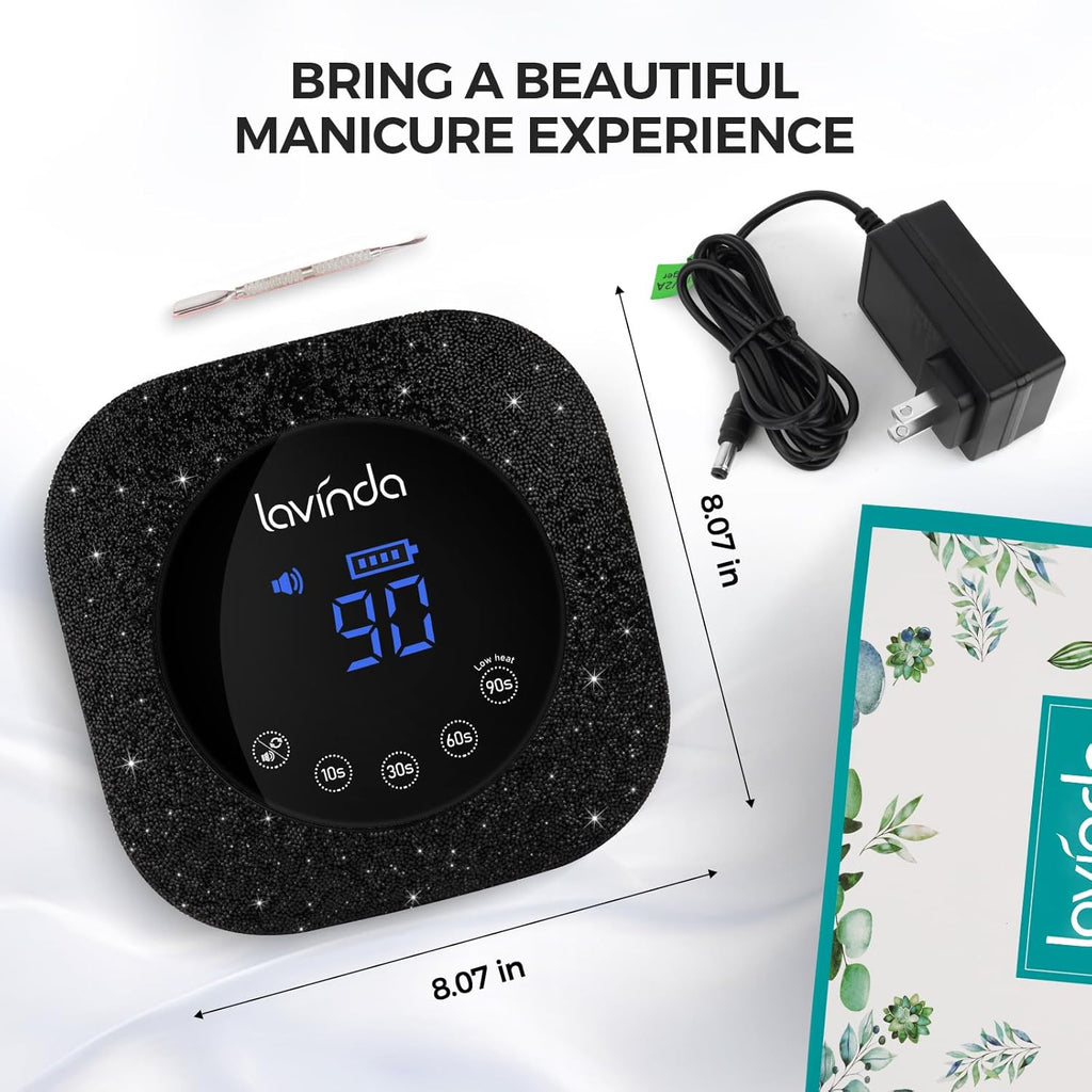 Crown™ Nail Lamp - Black Diamond - 54W Rechargeable UV/LED