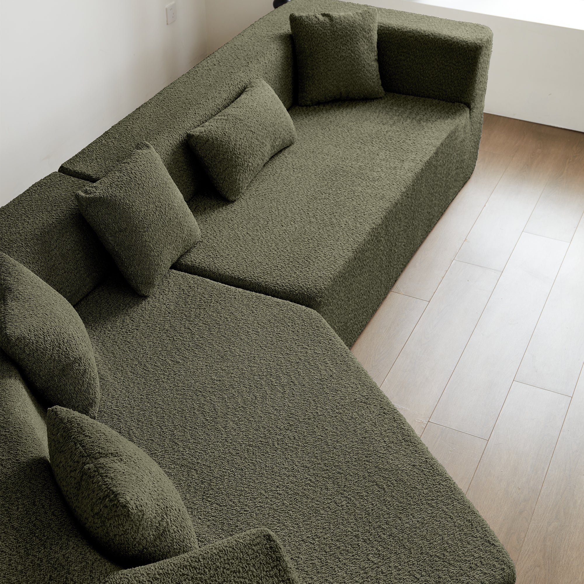 127.5'' Modern Minimalist Sectional Cloud Couch With Deep Seat,No Assembly Required