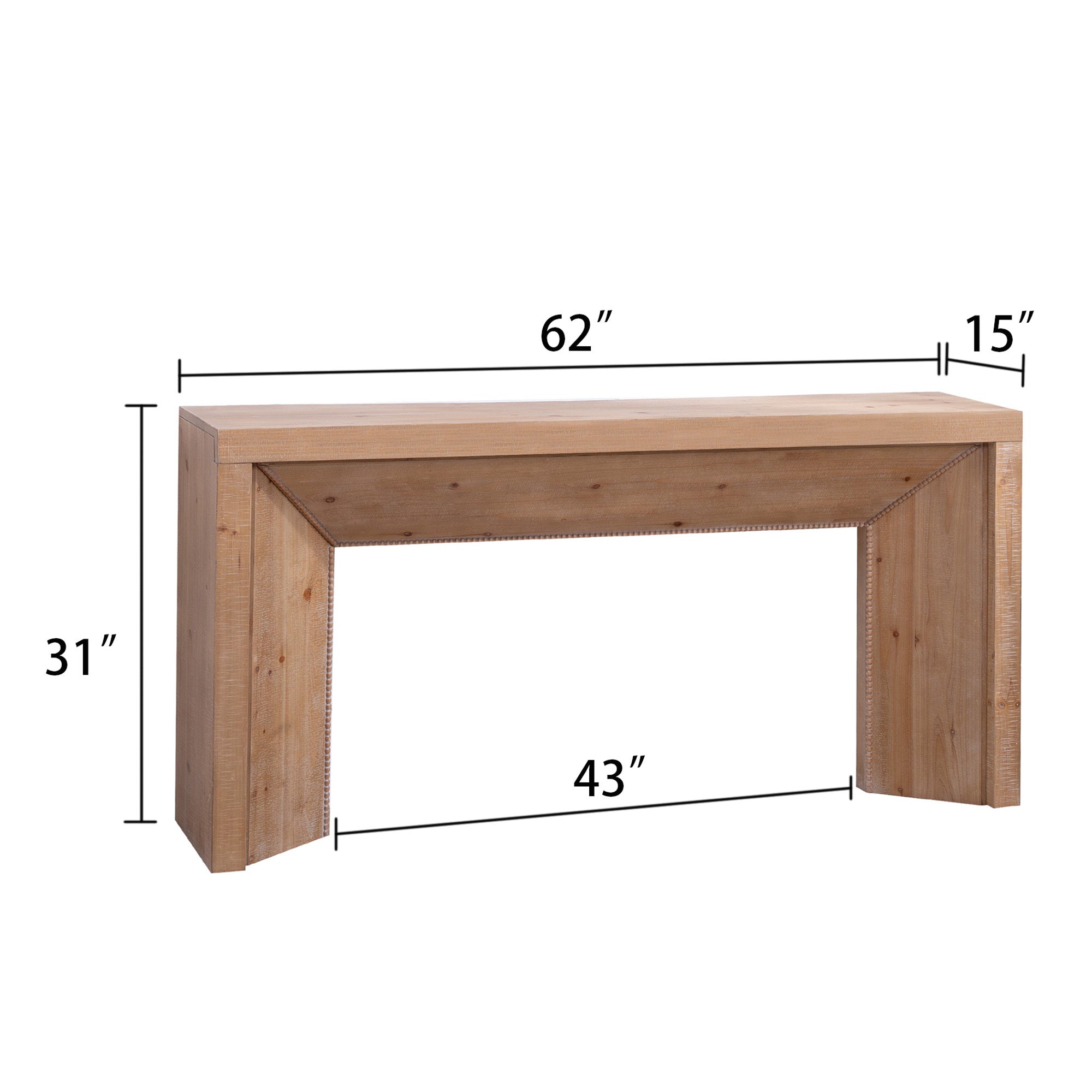 62' Modern Rustic Console Table – Solid-Look Engineered Wood Entryway Table