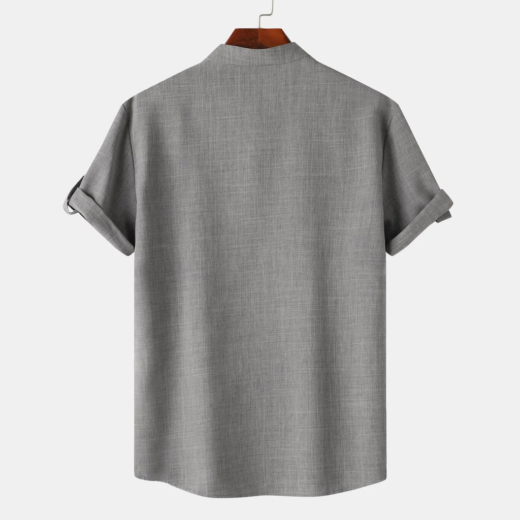 Button Detail Short Sleeve Blouse