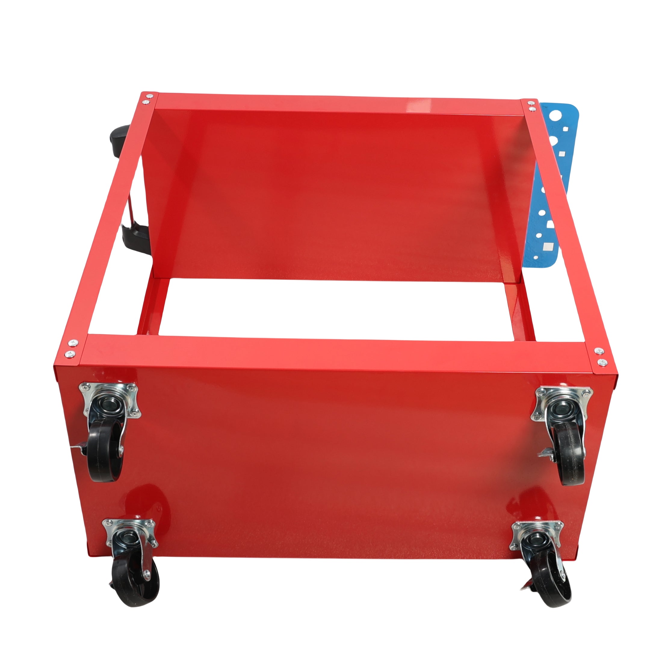 Tool Cart on Wheels,  Heavy Duty Steel Utility Cart w/Lockable Wheels, 400 LBS Capacity Industrial Service Cart for Garage, Warehouse, Workshop (Two-layer Bright Red)