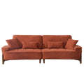 Comfortable Deep Seated Sofa with Pillows for Bedroom, Living Room, Office in Brick Red Velvet