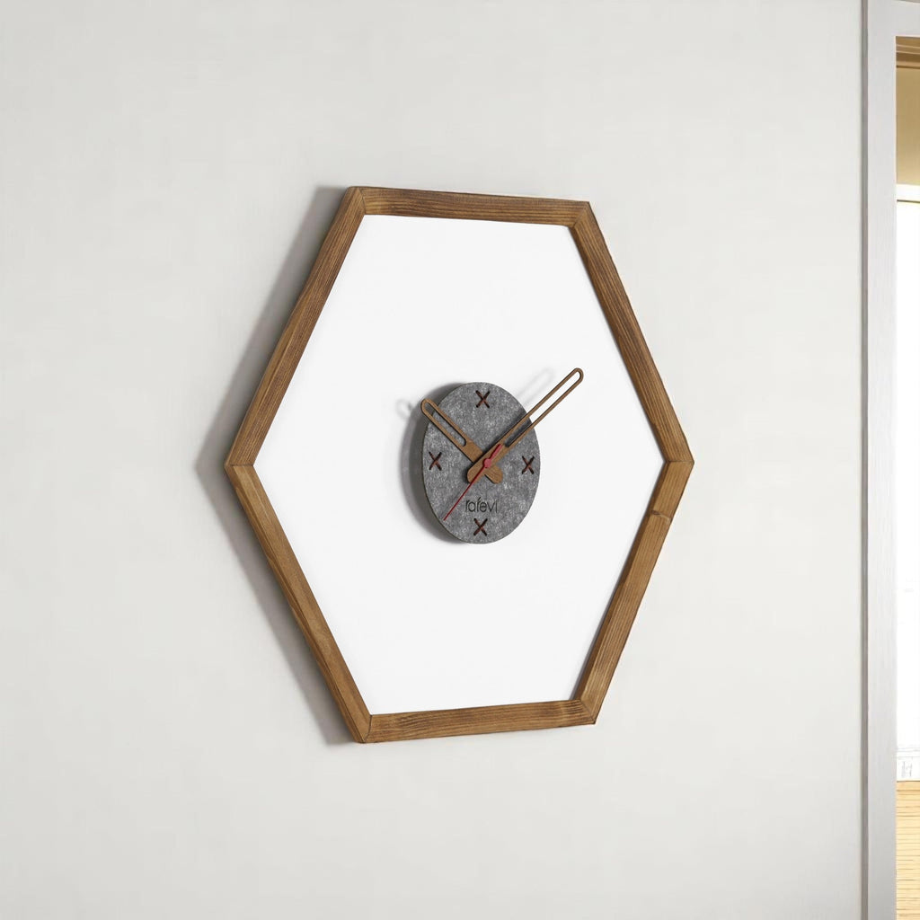 Tuva Wall Clock, Wooden Frame, Brown