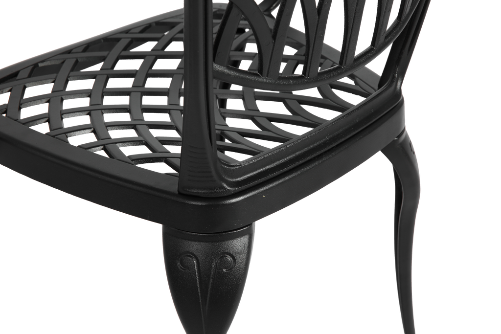 3 Piece Patio Bistro Set Cast Aluminum Bistro Table and Chairs Set of 2 with Umbrella Hole,All Weather Metal Bistro Table Set,Outdoor Patio Furniture Set for Garden Black