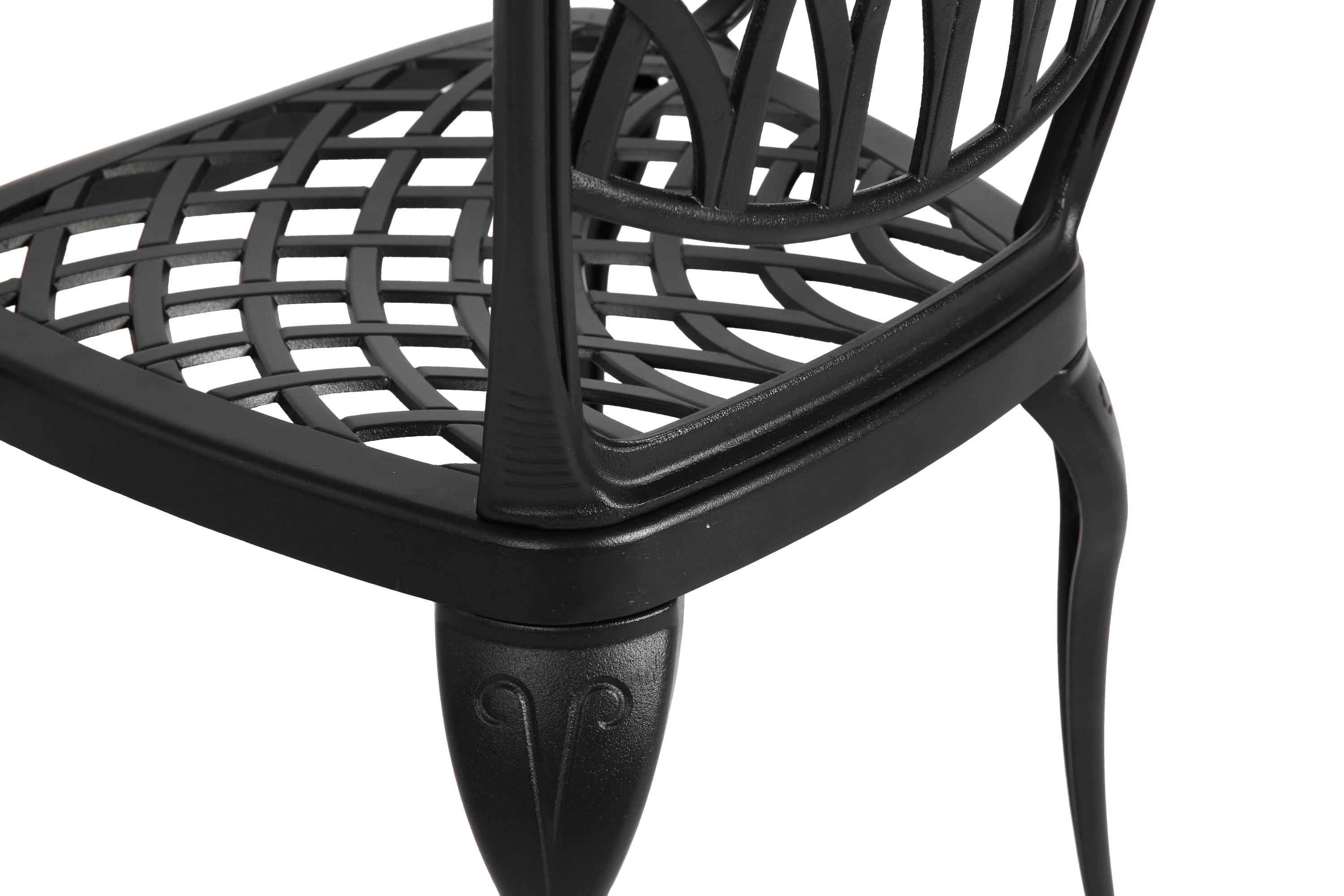 3 Piece Patio Bistro Set Cast Aluminum Bistro Table and Chairs Set of 2 with Umbrella Hole,All Weather Metal Bistro Table Set,Outdoor Patio Furniture Set for Garden Black