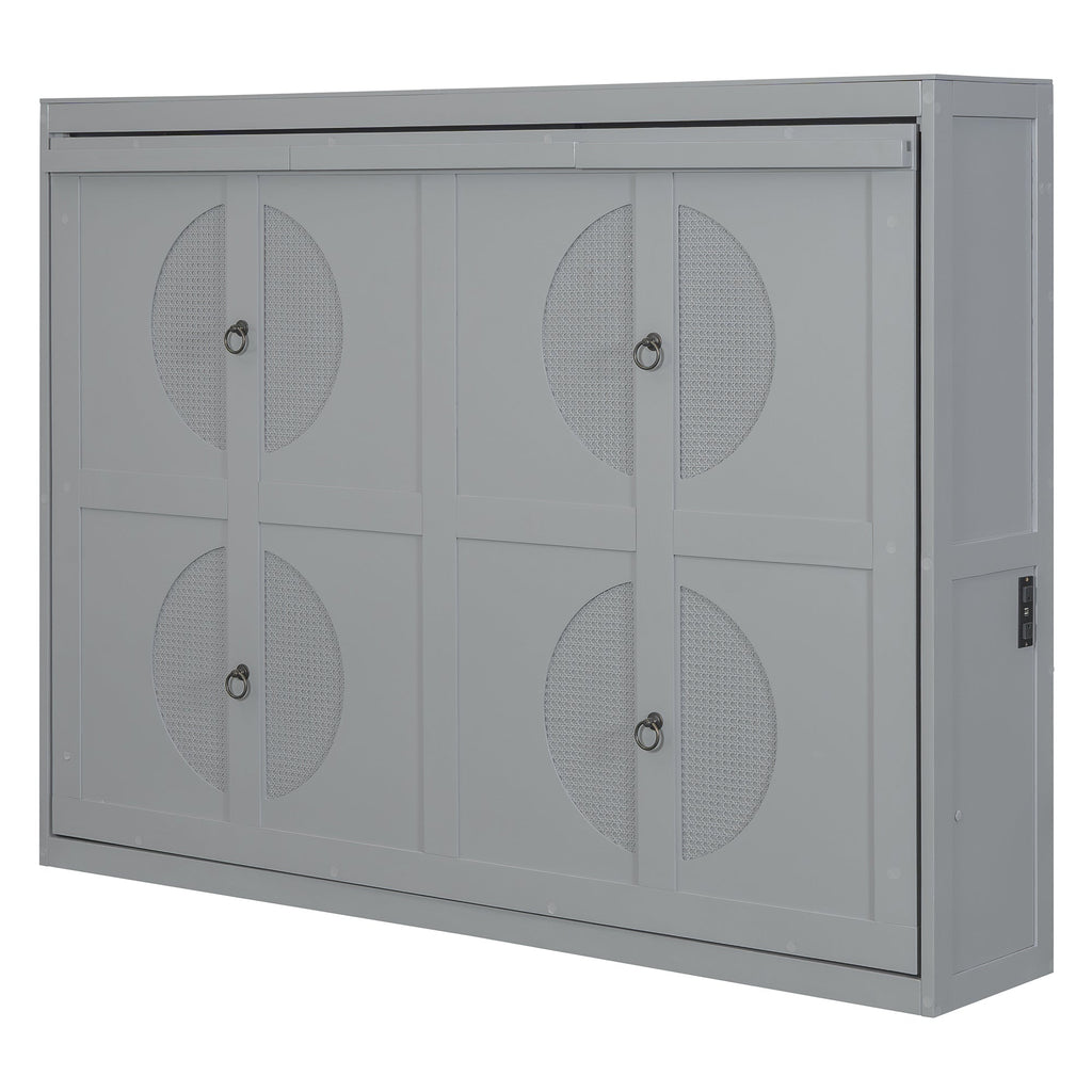 Full Size Murphy Bed Wall Bed,Gray