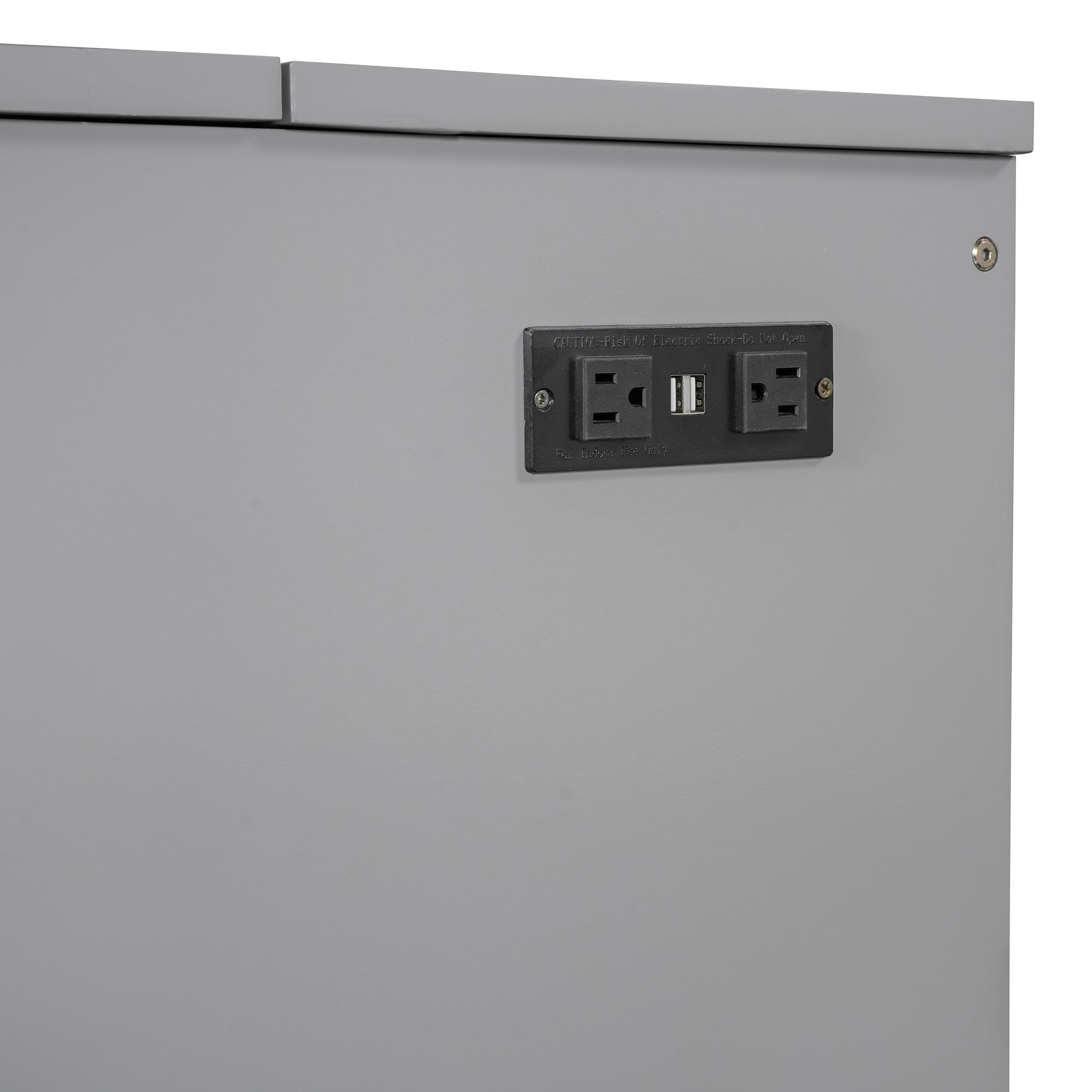 Queen Size Murphy  Bed with drawer and a set of Sockets & USB Ports, Pulley Structure Design, Gray