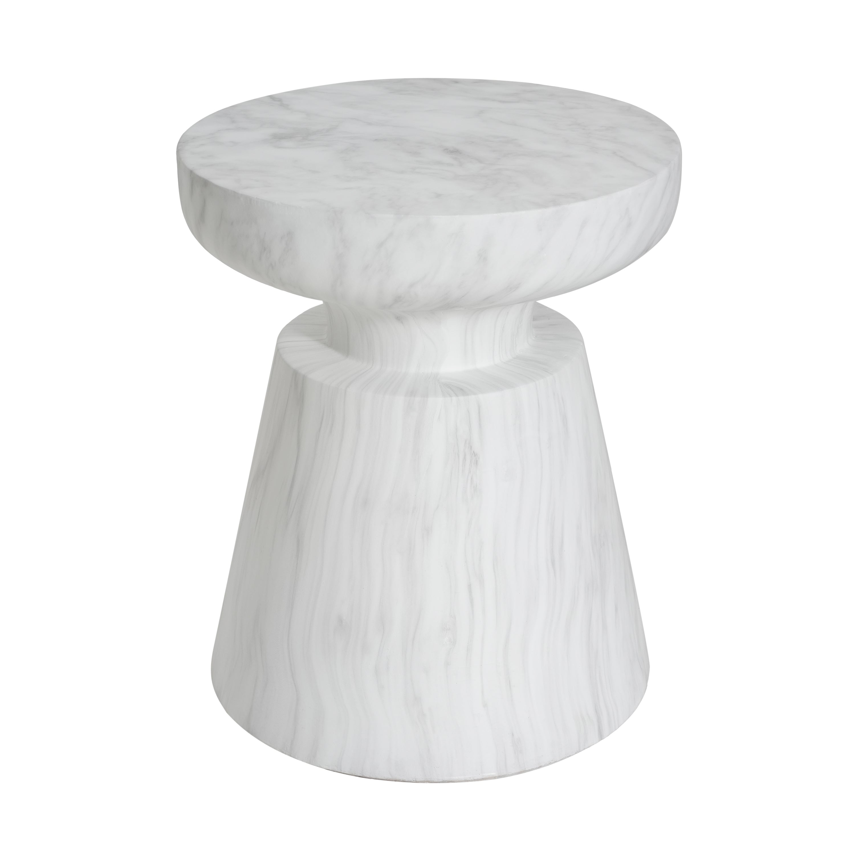 Outdoor Ponti Travertine Side Table,White