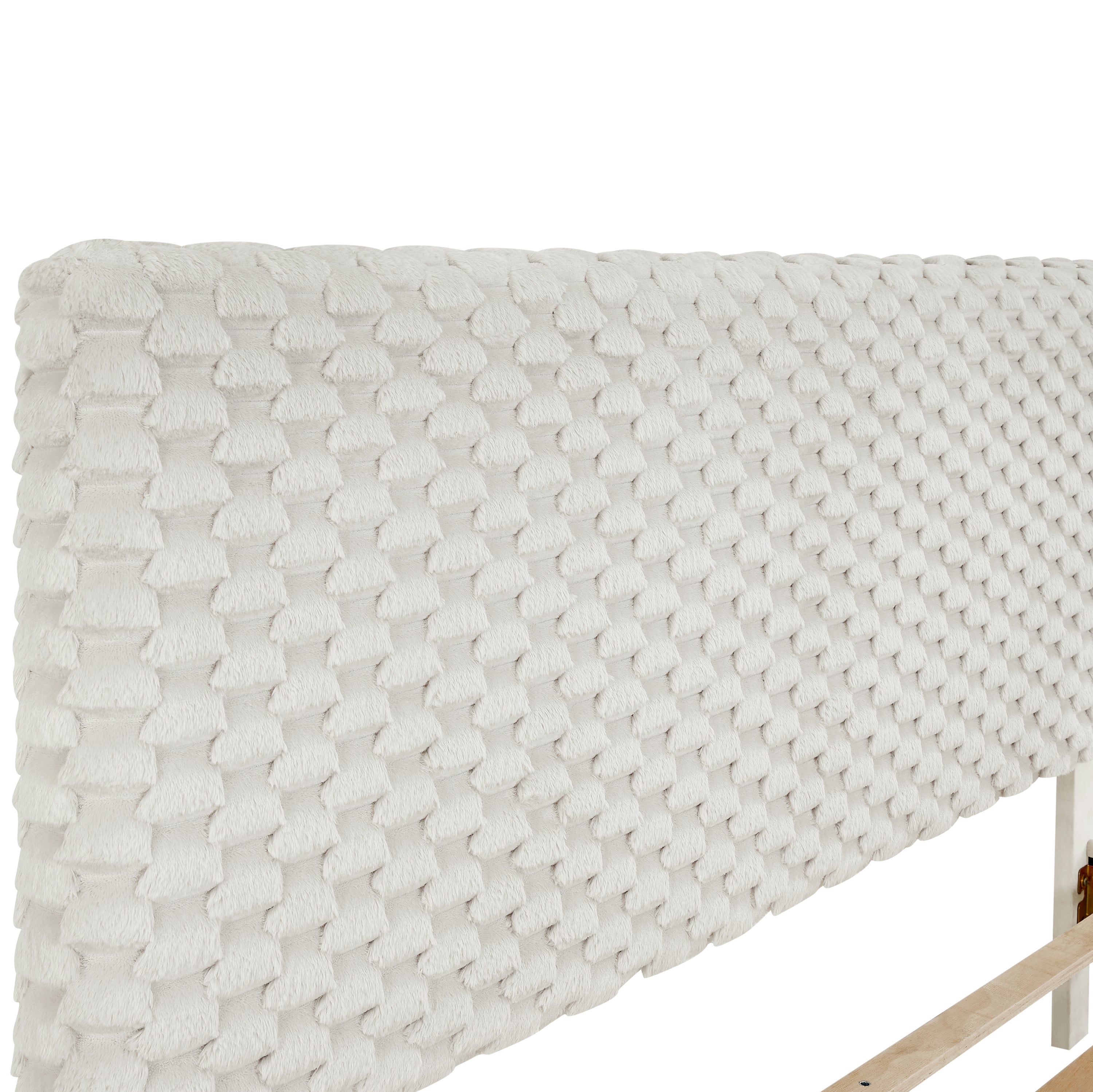 Findlay 3-Piece Bedroom Set, Plush 3D Upholstered Bed with Two Nightstands, Full