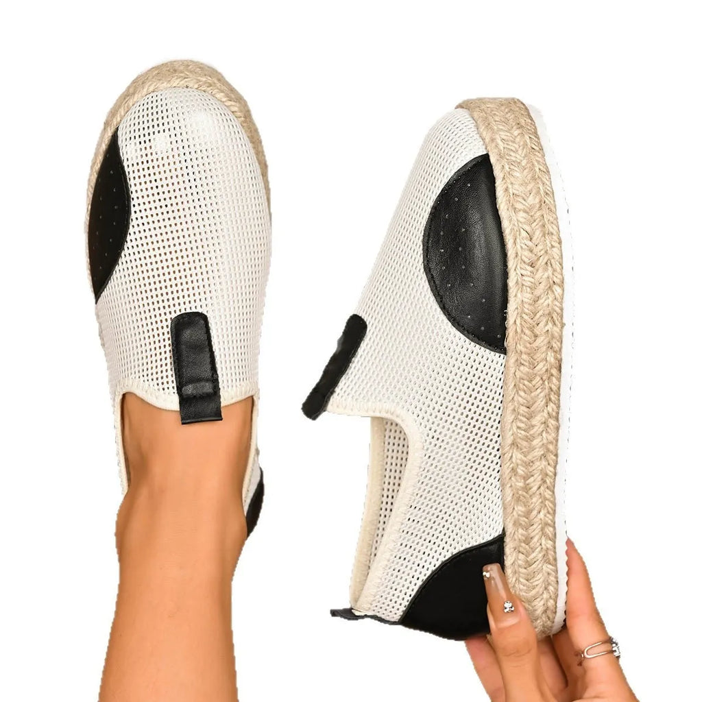 Mesh Espadrille Platform Slip-Ons