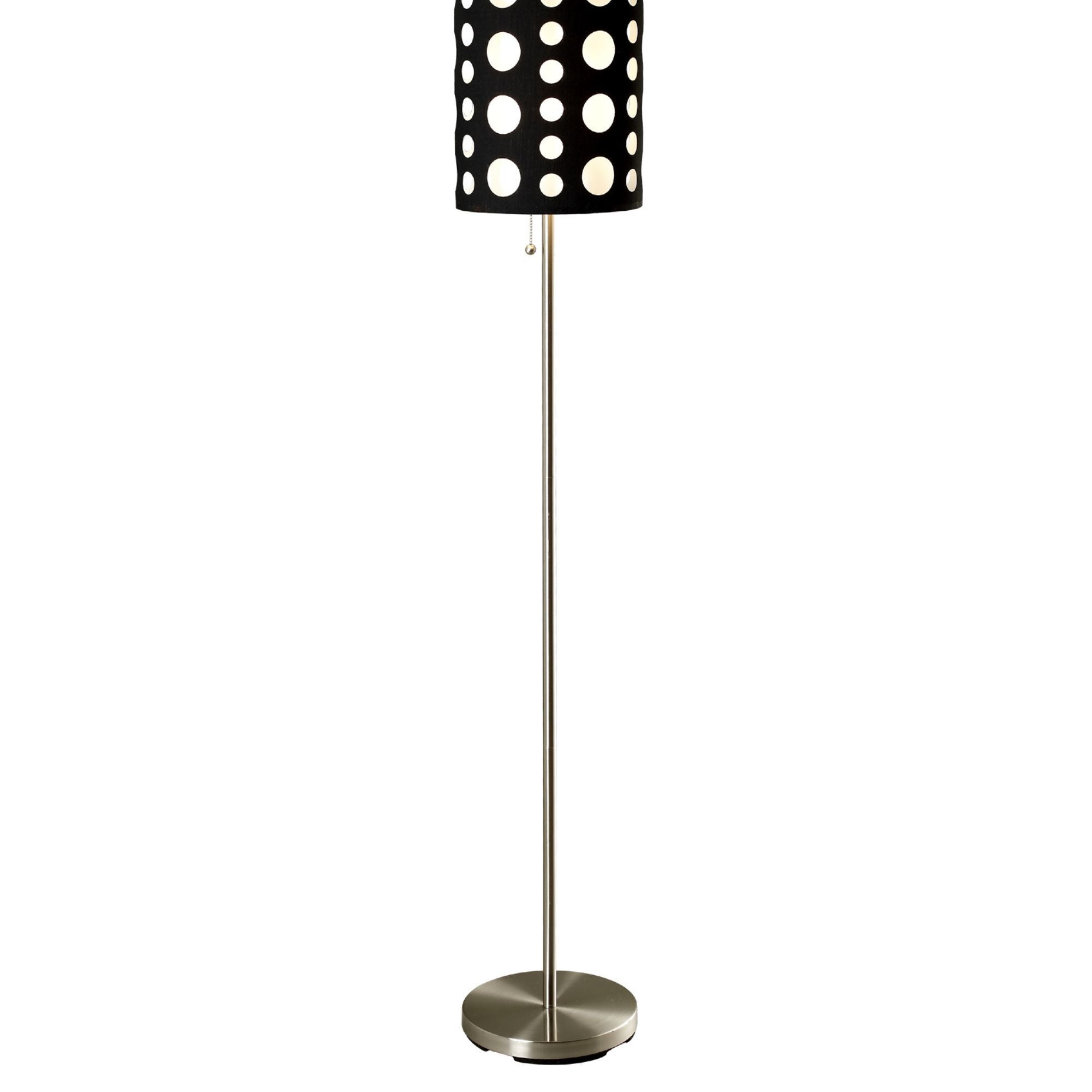 66' Tall Metal Floor Lamp, Retro design with Black and White Shade