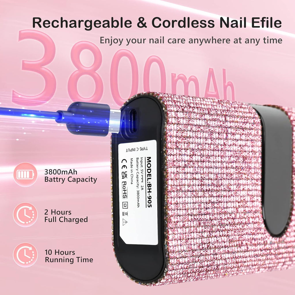 Crown™ Nail Lamp & Wand™ Nail Drill Bundle – Pink Diamond