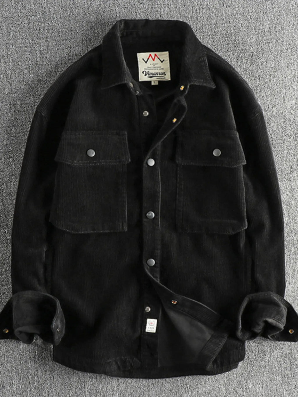 Corduroy Button Up Long Sleeve Jacket