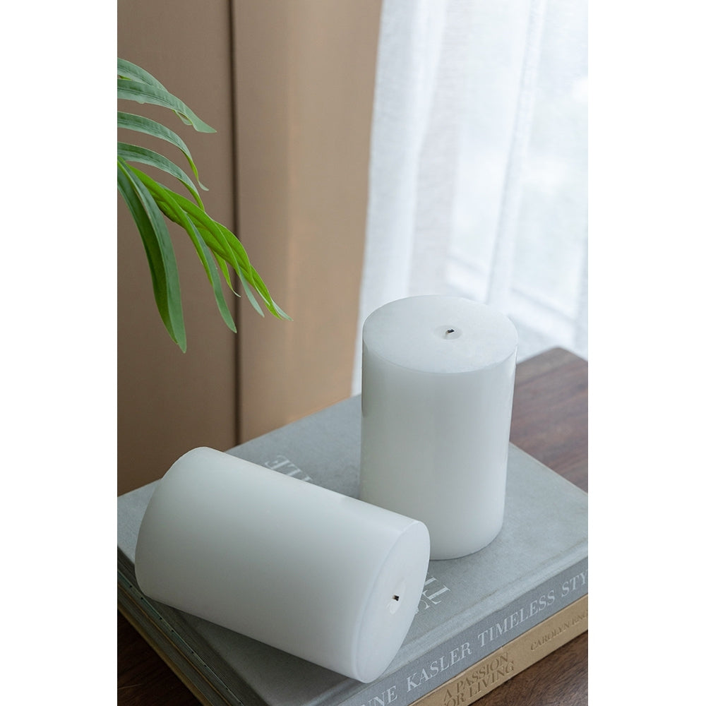 4x6' 2PK Unscented Soy Wax Candle, White