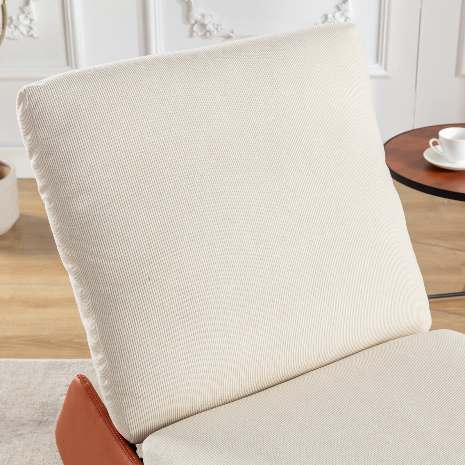 Modern Rocking Chair Recliner, Comfy Rocker Nursery Chair with Footrest, Accent Reading Chair, Upholstered Lounge Chair for Relaxing, Resting,Soft Padded Rocker  for Indoor Living Room Bedroom,Orange