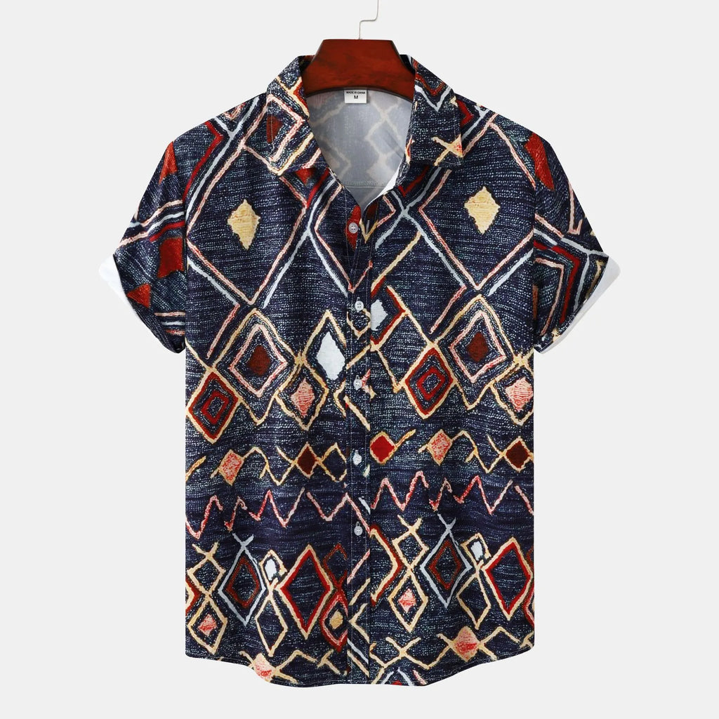 Geometric Pattern Short Sleeve Shirt